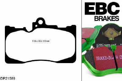 DP21589, Lexus GS430, 4.3 2005-2012, EBC Greenstuff remblokken set vooras, Voor modellen met een remschijf diameter 334mm