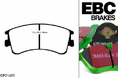 DP21465, Mazda 6, 2.0 (GG) 147 PK 2005-2008, EBC Greenstuff remblokken set vooras, Voor modellen met Akebono remklauwen aan de vooras, Voor modellen met een remschijf diameter 283mm