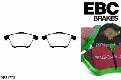 DP21773, Mazda 6, 2.3 Turbo MPS (GG) 260 PK 2005-2008, EBC Greenstuff remblokken set vooras, Voor modellen met een remschijf diameter 320mm