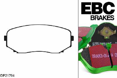 DP21794, Mazda CX-7, 2.3 Turbo 2007-2010, EBC Greenstuff remblokken set vooras, Voor modellen met een remschijf diameter 320mm