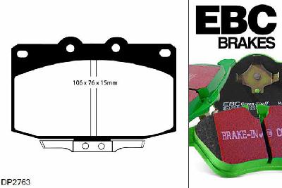 DP2763, Mazda RX7, 2.4 (1.3) 1986-1991, EBC Greenstuff remblokken set vooras, Voor modellen met een remschijf diameter 276mm