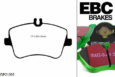 DP21365, Mercedes C-Class (W203), C240 Estate 2001-2004, EBC Greenstuff remblokken set vooras, Voor modellen met Girling/TRW remklauwen aan de vooras, Voor modellen met een remschijf diameter 300mm