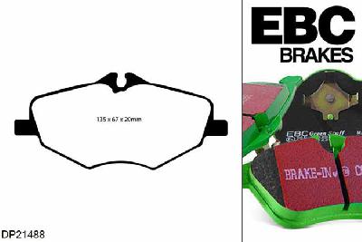 DP21488, Mercedes E-Class (W211), E280 D 2004-2009, EBC Greenstuff remblokken set vooras, Voor modellen met Bosch remklauwen aan de vooras, Voor modellen met een remschijf diameter 295mm