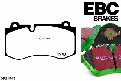 DP21943, Mercedes SL-Class (R230), SL500 2008-2012, EBC Greenstuff remblokken set vooras, Voor modellen met Brembo remklauwen aan de vooras, Voor modellen met een remschijf diameter 350mm