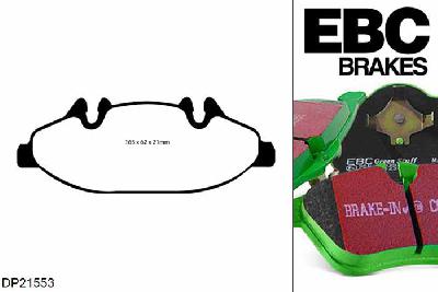 DP21553, Mercedes Viano, 3.7 2005-2014, EBC Greenstuff remblokken set vooras, Voor modellen met Bosch remklauwen aan de vooras, Voor modellen met een remschijf diameter 300mm
