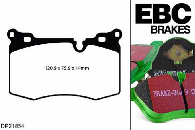 DP21854, Mini Mini Coupe (R58), 1.6 Turbo Works 2011-, EBC Greenstuff remblokken set vooras, Voor modellen met Brembo remklauwen aan de vooras, Voor modellen met een remschijf diameter 316mm