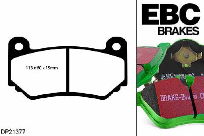 DP21377, Mini Mini Hatch (1st Gen)(R53), 1.6 Supercharged Works (AP Upgrade) 2003-2006, EBC Greenstuff remblokken set vooras, Voor modellen met AP remklauwen aan de vooras