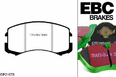 DP21678, Mitsubishi Lancer, 1.6 2005-2007, EBC Greenstuff remblokken set vooras