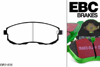 DP21636, Nissan Pulsar, 1.5 TD 110 PK 2014-, EBC Greenstuff remblokken set vooras, Voor modellen met een remschijf diameter 280mm