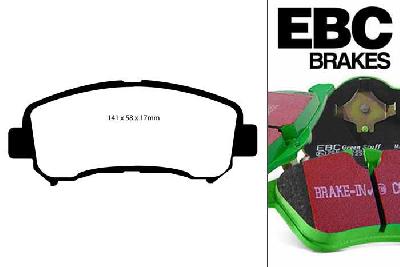 DP61954, Nissan X-Trail, 2.0 TD 2007-2010, EBC Greenstuff remblokken set vooras, Voor modellen met een remschijf diameter 296mm
