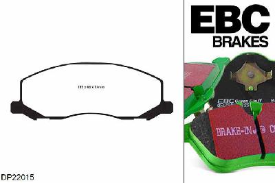DP22015, Opel Insignia, 2.0 Twin TD 195 PK 2012-2015, EBC Greenstuff remblokken set vooras, Voor modellen met TRW remklauwen aan de vooras, Voor modellen met een remschijf diameter 337mm