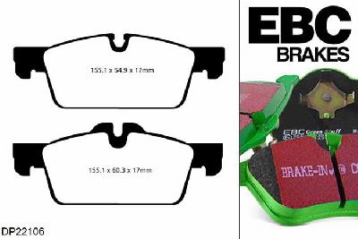 DP22106, Peugeot 508, 1.6 TD 115 PK 2011-, EBC Greenstuff remblokken set vooras, Voor modellen met ATE remklauwen aan de vooras, Voor modellen met een remschijf diameter 283mm