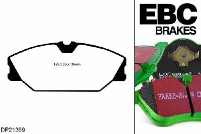 DP21369, Renault Megane MK1 Coupe, 1.9 TD 1999-2003, EBC Greenstuff remblokken set vooras, Voor modellen met Girling/TRW remklauwen aan de vooras, Voor modellen met een remschijf diameter 280mm