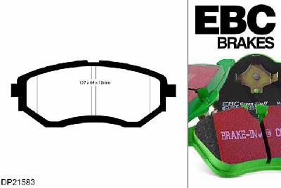DP21583, Subaru Tribeca, 3.6 2007-2014, EBC Greenstuff remblokken set vooras, Voor modellen met een remschijf diameter 316mm
