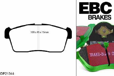 DP21344, Suzuki Ignis, 1.3 2000-2004, EBC Greenstuff remblokken set vooras, Voor modellen met een remschijf diameter 257mm