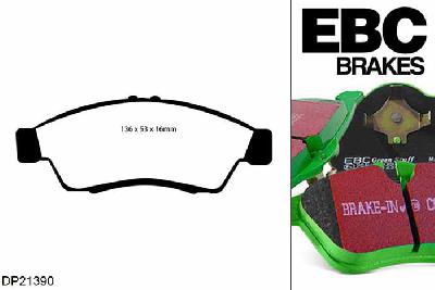 DP21390, Suzuki Liana, 1.6 2001-2008, EBC Greenstuff remblokken set vooras, Voor modellen met een remschijf diameter 245mm