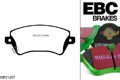 DP21457, Toyota Corolla, 2.0 TD (CDE120) 2002-2007, EBC Greenstuff remblokken set vooras, Voor modellen met een remschijf diameter 275mm