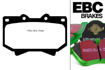 DP61319, Toyota Landcruiser, 4.2 D (HZJ71) 1999-2002, EBC Greenstuff remblokken set vooras, Voor modellen met een remschijf diameter 322mm