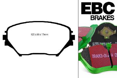 DP61402, Toyota Rav 4, 1.8 2000-2006, EBC Greenstuff remblokken set vooras, Voor modellen met Akebono remklauwen aan de vooras, Voor modellen met een remschijf diameter 275mm