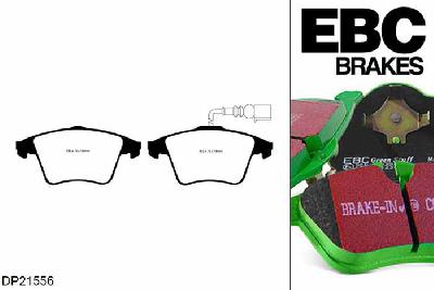 DP21556, VW Transporter (Kombi)/Camper Van, 2.0 Twin TD (T6) 204 PK 2015-, EBC Greenstuff remblokken set vooras, Voor modellen met ATE remklauwen aan de vooras, Voor modellen met een remschijf diameter 308mm