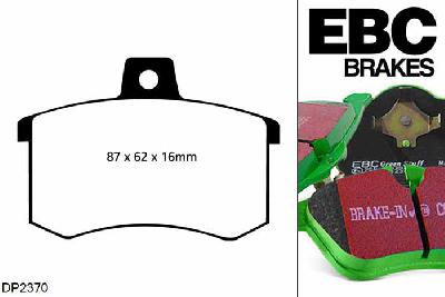 DP2370, Audi 90, 2.0 1986-1991, EBC Greenstuff remblokken set achteras, Voor modellen met Girling/TRW remklauwen aan de achteras, Voor modellen met remschijf diameter van 245mm aan de achteras
