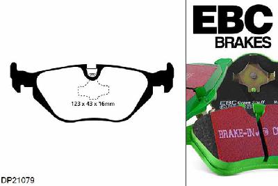 DP21079, BMW 3 Series (E36), 316 i (1.6) Coupe 1993-1999, EBC Greenstuff remblokken set achteras, Voor modellen met ATE remklauwen aan de achteras, Voor modellen met remschijf diameter van 280mm aan de achteras