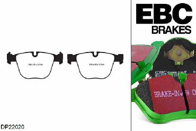 DP22020, BMW 7 Series (F02), 760 (6.0 Twin Turbo) 2009-2010, EBC Greenstuff remblokken set achteras, Voor modellen met ATE remklauwen aan de achteras, Voor modellen met remschijf diameter van 370mm aan de achteras