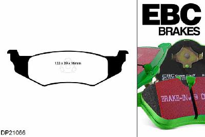 DP21066, Chrysler Sebring, 2.7 2001-2006, EBC Greenstuff remblokken set achteras, Voor modellen met remschijf diameter van 270mm aan de achteras