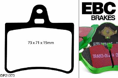 DP21373, Citroen C5, 1.6 TD 2005-2008, EBC Greenstuff remblokken set achteras, Voor modellen met Citroen remklauwen aan de achteras, Voor modellen met remschijf diameter van 276mm aan de achteras