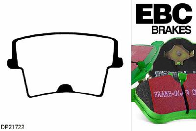 DP21722, Dodge Charger, 2.7 2006-2010, EBC Greenstuff remblokken set achteras, Voor modellen met remschijf diameter van 320mm aan de achteras