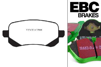 DP61840, Fiat Freemont, 2.0 TD 140 PK 2011-, EBC Greenstuff remblokken set achteras, Voor modellen met remschijf diameter van 305mm aan de achteras