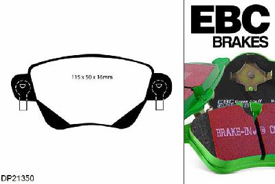 DP21350, Ford Mondeo Mk3 Estate, 1.8 2000-2004, EBC Greenstuff remblokken set achteras, Voor modellen met Bosch remklauwen aan de achteras, Voor modellen met remschijf diameter van 280mm aan de achteras