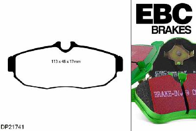 DP21741, Ford Mustang (5th Generation), 4.0 2005-2010, EBC Greenstuff remblokken set achteras, Voor modellen met remschijf diameter van 300mm aan de achteras