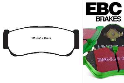 DP61982, Hyundai Santa Fe, 2.2 TD 2006-2010, EBC Greenstuff remblokken set achteras, Voor modellen met remschijf diameter van 302mm aan de achteras