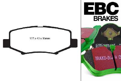 DP61799, Jeep Wrangler, 3.8 2007-2011, EBC Greenstuff remblokken set achteras, Voor modellen met remschijf diameter van 316mm aan de achteras
