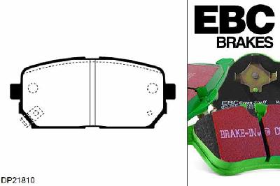 DP21810, Kia Carens, 2.0 TD 2006-2012, EBC Greenstuff remblokken set achteras, Voor modellen met remschijf diameter van 275mm aan de achteras