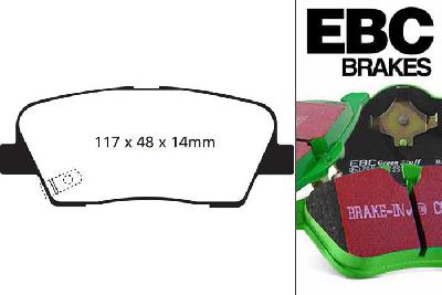 DP61806, Kia Sorento, 2.4 2010-2015, EBC Greenstuff remblokken set achteras, Voor modellen met remschijf diameter van 302mm aan de achteras