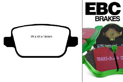 DP61933, Landrover Freelander, 2.2 TD 2007-2015, EBC Greenstuff remblokken set achteras, Voor modellen met TRW remklauwen aan de achteras, Voor modellen met remschijf diameter van 302mm aan de achteras