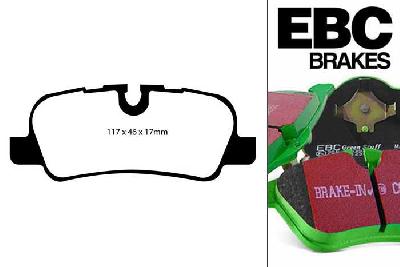DP61542, Landrover Range Rover (L322), 3.6 TD 2007-2009, EBC Greenstuff remblokken set achteras, Voor modellen met TRW remklauwen aan de achteras, Voor modellen met remschijf diameter van 354mm aan de achteras