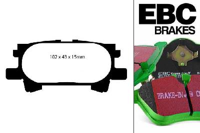 DP61682, Lexus RX300, 3.0 (MCU35) 2003-2007, EBC Greenstuff remblokken set achteras, Voor modellen met remschijf diameter van 288mm aan de achteras
