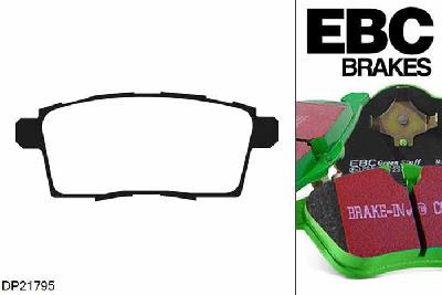 DP21795, Mazda CX-7, 2.3 Turbo 2007-2010, EBC Greenstuff remblokken set achteras, Voor modellen met remschijf diameter van 302mm aan de achteras