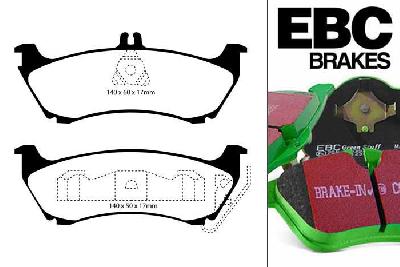 DP61437, Mercedes M-Class (W163), ML430 (4.3) 1998-2000, EBC Greenstuff remblokken set achteras, Voor modellen met remschijf diameter van 285mm aan de achteras