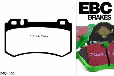 DP21490, Mercedes S-Class (W220), S600 2002-2003, EBC Greenstuff remblokken set achteras, Voor modellen met Brembo remklauwen aan de achteras, Voor modellen met remschijf diameter van 315mm aan de achteras