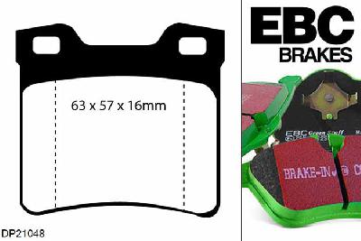 DP21048, Peugeot 406, 2.0 1995-2004, EBC Greenstuff remblokken set achteras, Voor modellen met ATE remklauwen aan de achteras, Voor modellen met remschijf diameter van 290mm aan de achteras