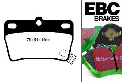 DP61403, Toyota Rav 4, 1.8 2000-2006, EBC Greenstuff remblokken set achteras, Voor modellen met Akebono remklauwen aan de achteras, Voor modellen met remschijf diameter van 303mm aan de achteras