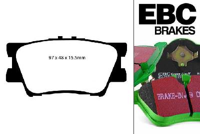 DP61793, Toyota Rav 4, 2.2 TD 2013-, EBC Greenstuff remblokken set achteras, Voor modellen met ATE remklauwen aan de achteras, Voor modellen met remschijf diameter van 281mm aan de achteras