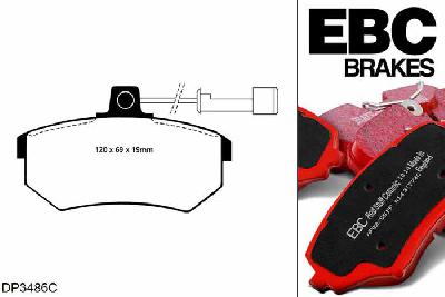DP3486C, Audi 90, 2.3 1987-1991, EBC Redstuff remblokken set vooras, Voor modellen met Girling/TRW remklauwen aan de vooras, Voor modellen met een remschijf diameter 256mm