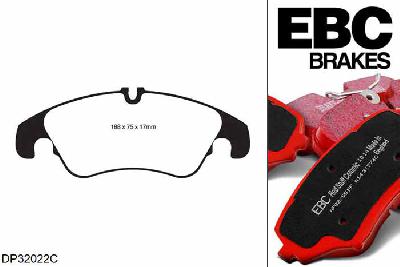 DP32022C, Audi A6 quattro Avant (C7/4G), 2.0 TDI 190 PK 2015-, EBC Redstuff remblokken set vooras, Voor modellen met TRW remklauwen aan de vooras, Voor modellen met een remschijf diameter 320mm