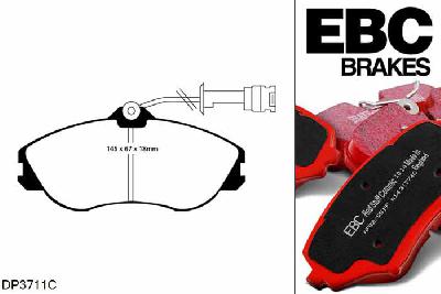 DP3711C, Audi Coupe quattro, 2.8 1991-1996, EBC Redstuff remblokken set vooras, Voor modellen met Girling/TRW remklauwen aan de vooras, Voor modellen met een remschijf diameter 276mm