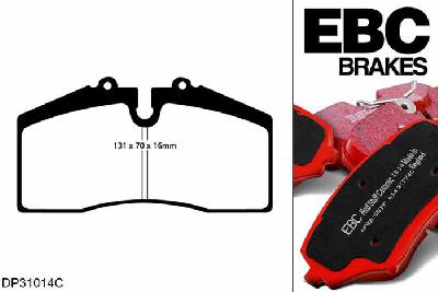 DP31014C, Audi S/RS RS2, 2.2 Turbo 311 PK 1993-1996, EBC Redstuff remblokken set vooras, Voor modellen met Brembo remklauwen aan de vooras, Voor modellen met een remschijf diameter 304mm
